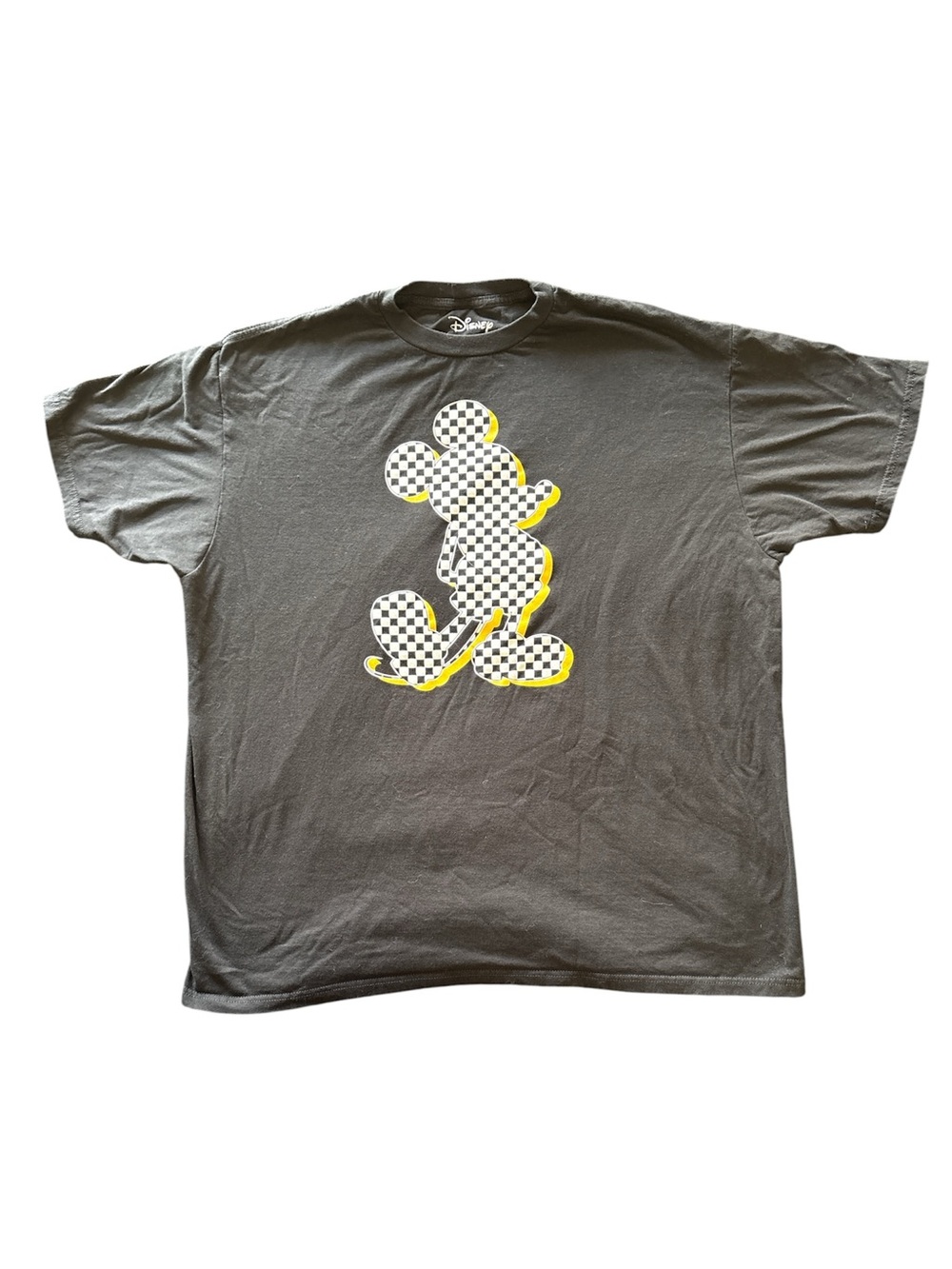 Disney Mickey Mouse Checkerboard Graphic Tee Shirt Black Size 2X Unisex - Picture 4 of 4